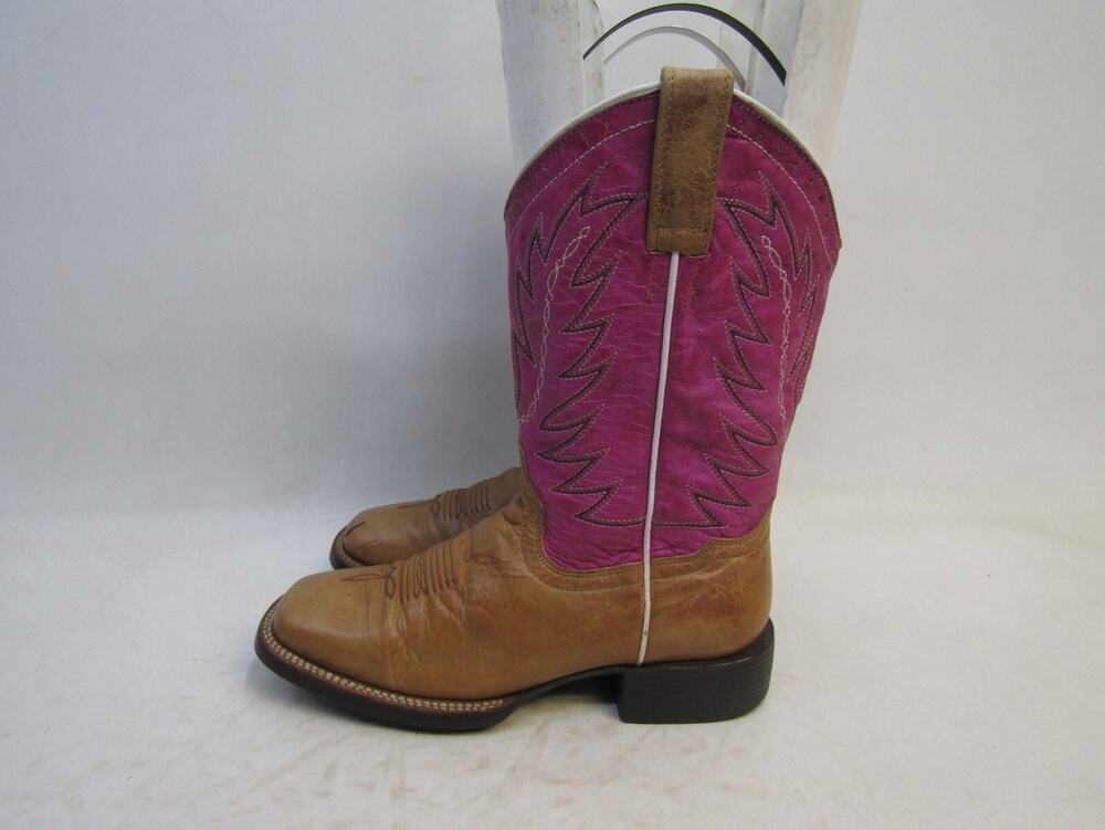 Shyanne Womens Size 7 M Pink Brown Leather Cowboy Western Boots